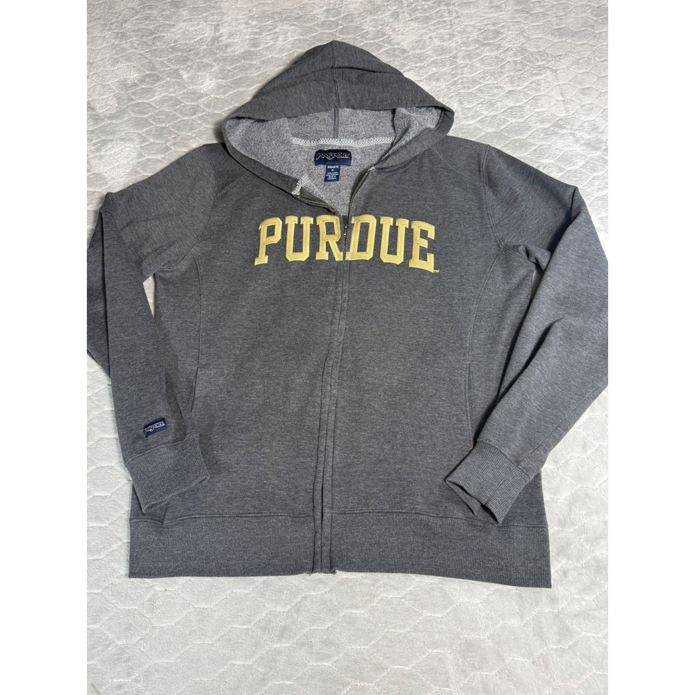 Jansport Purdue Boilermakers Full Zip Hoodie Gray XL Womens Relaxed Fit